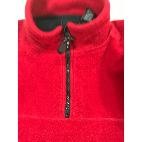 Prospirit Men's medium M Sweatshirt pullover red henley zipper pockets fleece - Picture 6 of 12
